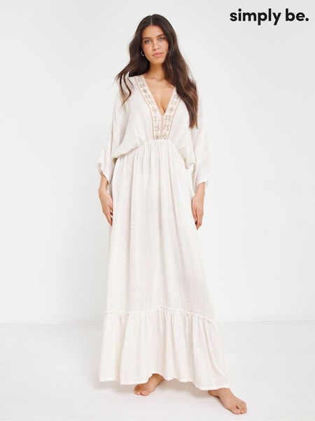 Simply Be Beach to Beach Lurex Maxi Beach Kaftan (F74043) | €54