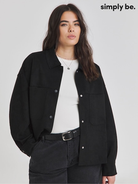 Simply Be Black Suedette Cropped Jacket (F74047) | €57