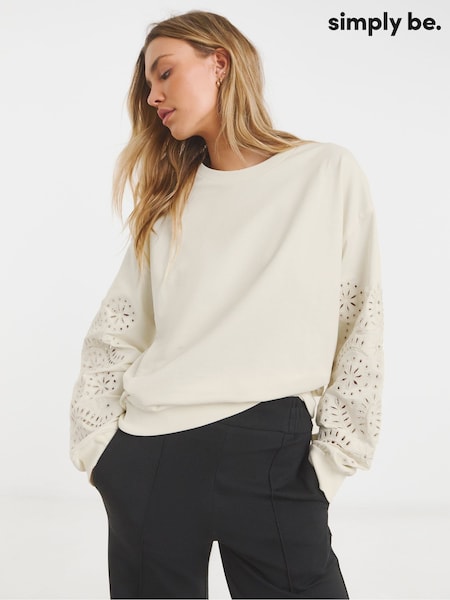 Simply Be Cut Work Sleeve Sweatshirt (F74057) | ‏210 د.إ.‏