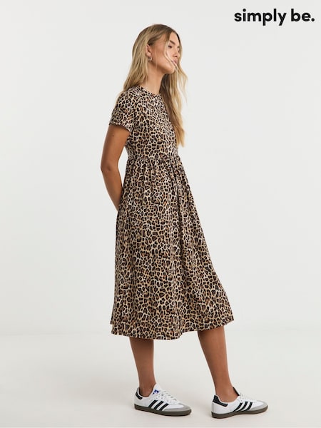 Коричневый - Simply Be Supersoft Pocket Midi Dress (F74068) | €38