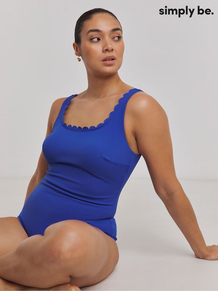 Simply Be Magisculpt Contour Me Scalloped Edge Scoop Swimsuit (F74083) | ‏262‏₪