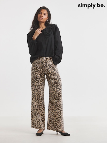 Simply Be Animal Wide Leg 100% Cotton Jeans (F74101) | €64