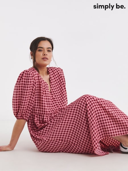 Simply Be Red Button Up Midi Dress (F74103) | €59