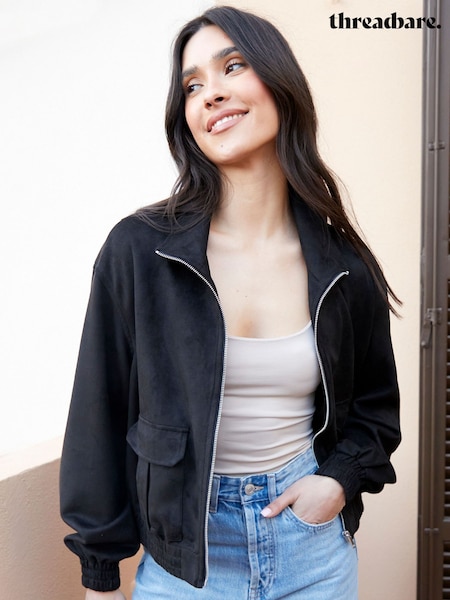 Threadbare Black Suedette Utility Jacket (F74283) | €50