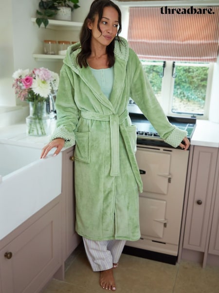 Verde - Threadbare Soft Faux Fur Trim Dressing Gown (F74305) | 57 €