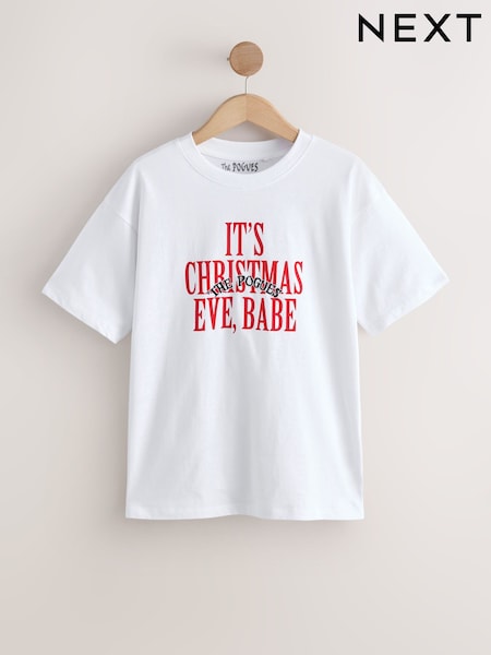 White Festive Christmas Eve Babe The Pogues License Short Sleeve Band T-Shirt (F74367) | 99 QAR