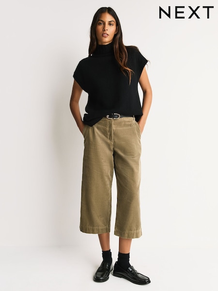 Tan Brown Cord Culottes (F74503) | 160 QAR