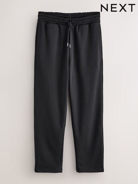 Black Relaxed Fit Cotton Rich Jersey Joggers (F74556) | R$ 250