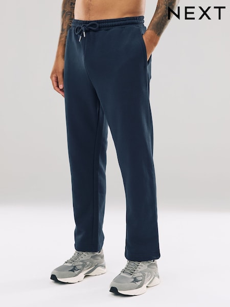 Bleumarin albastru - Croi relaxat - Pantaloni de jogging din jerseu bogat din bumbac (F74557) | 176 LEI