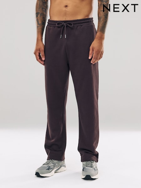 Chocolate Brown Straight Fit Cotton Rich Jersey Joggers (F74560) | €29