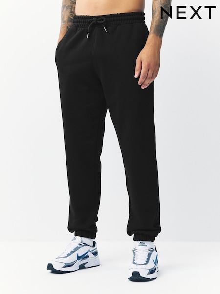 أسود - قياس انسيابي - Cotton Rich Jersey Joggers (F74564) | ‏114 د.إ.‏