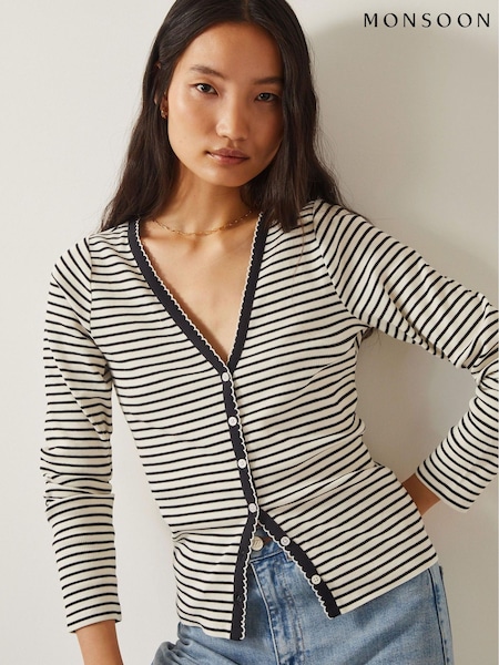 Monsoon Sil Stripe Jersey Cardigan (F74621) | € 41