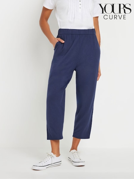 Yours Curve Blue Cropped Hareem Trousers (F74713) | €33
