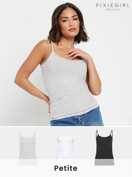 Pixiegirl Petite Cami Vest Tops 3 Pack (F74734) | ‏171‏₪