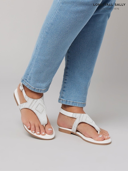 Valkoinen - Long Tall Sally Beaded Sandaalit (F74775) | €61