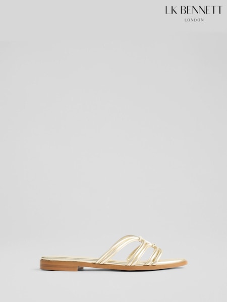 LK Bennett Natural Tianey Nappa Leather Tubular Oloid Sandals (F74861) | €318