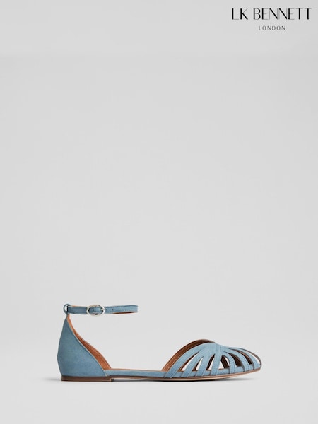 LK Bennett Aubrey Powder Suede Plaited Front Dorsay Shoes (F74884) | €264