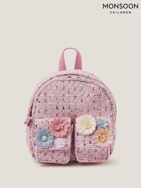 Monsoon Pink Mini Flower Print Boucle Backpack (F74900) | €24
