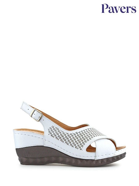 Pavers White Cushioned Smart Slingback Sandals (F74912) | ₪176