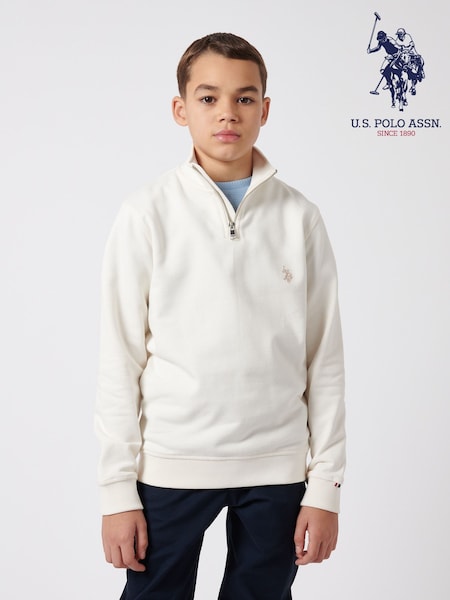 U.S. Polo Assn. Boys 100% Cotton Double Horsemen 1/4 Zip Sweatshirt (F74929) | 335 LEI - 402 LEI