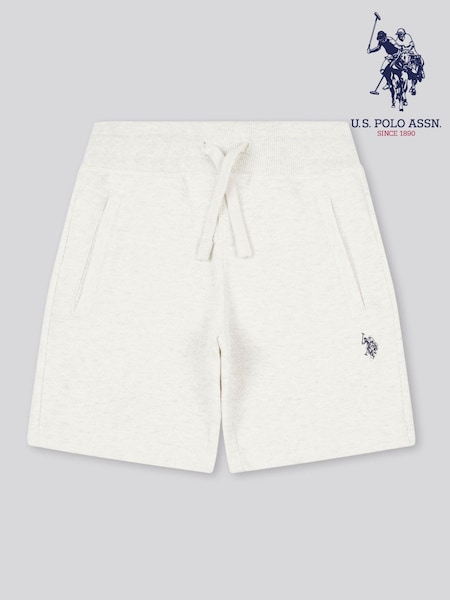 U.S. Polo Assn. White Boys Double Horsemen Herringbone Sweat Shorts (F74937) | R$ 345 - R$ 415