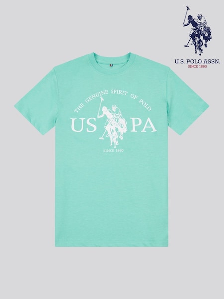 U.S. Polo Assn. Green Boys Graphic Print 100% Cotton T-Shirt (F74956) | R$ 195 - R$ 235