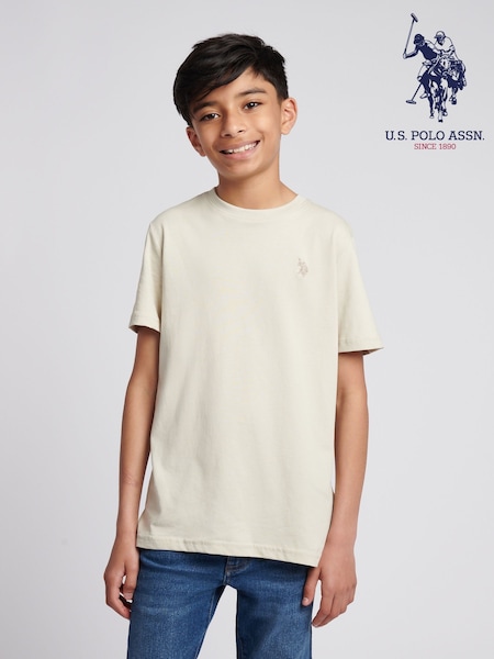 U.S. Polo Assn. Natural Boys Double Horsemen 100% Cotton T-Shirt (F74966) | €27 - €32