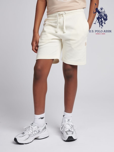 U.S. Polo Assn. Cream Boys 100% Cotton Double Horsemen Sweat Shorts (F74975) | R$ 295 - R$ 355