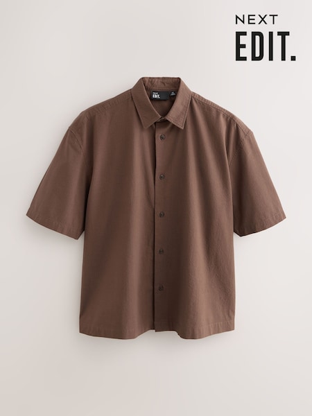 Maro - EDIT Boxy Fit Seersucker Short Sleeve Shirt (F74998) | 236 LEI