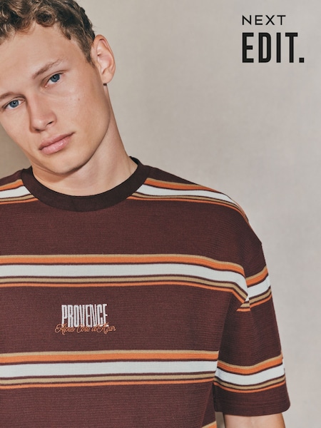 Marrón/naranja - EDIT Stripe T-Shirt (F75005) | 32 €