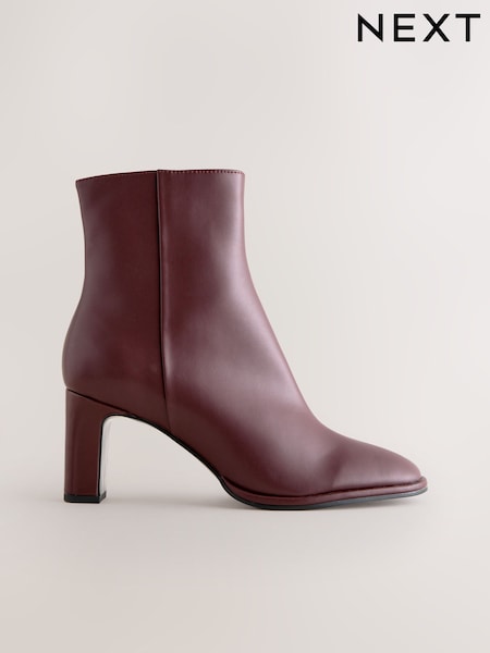 Burgundy Red Forever Comfort® Block Heeled Ankle Boots (F75093) | AED168
