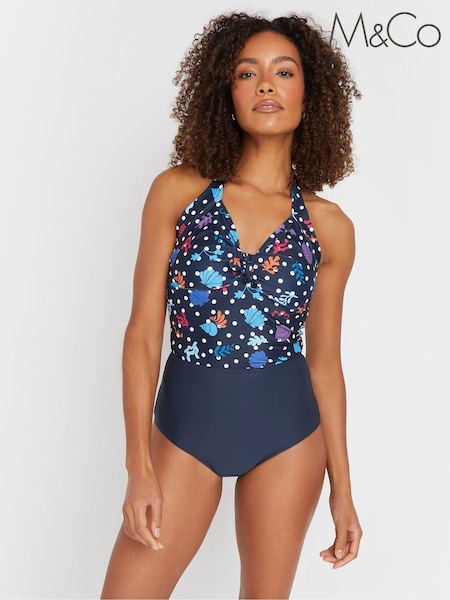 M&Co Blue High Waist Briefs (F75109) | ₪106