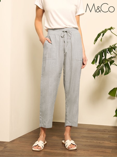 M&Co Grey Linen Crop Joggers (F75113) | R$ 295