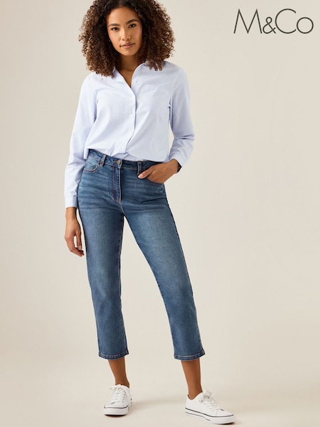 M&Co Mid Wash Cropped Jeans (F75125) | 223 LEI