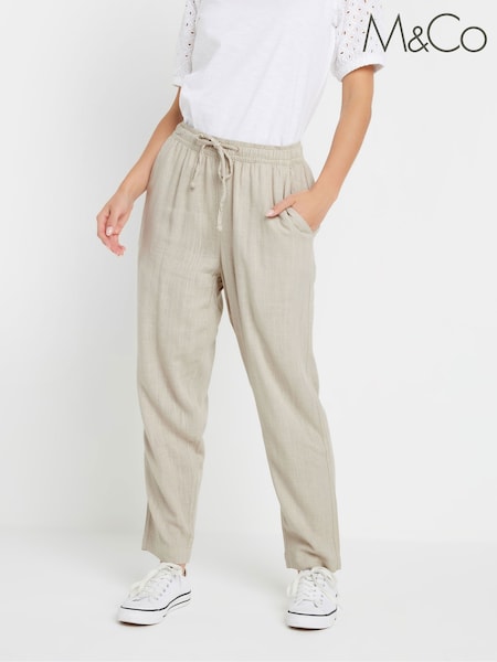 M&Co Natural Petite Linen Joggers (F75129) | R$ 325