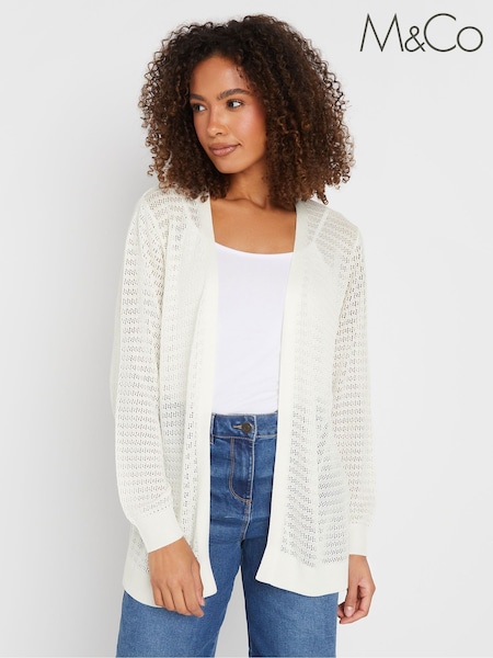 Naravni - M&Co Light Weight Pointelle Cardigan (F75142) | € 39