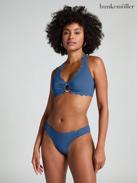 Blau - Hunkemöller Rio Bikinihose mit Muschelsaum (F75164) | 28 €