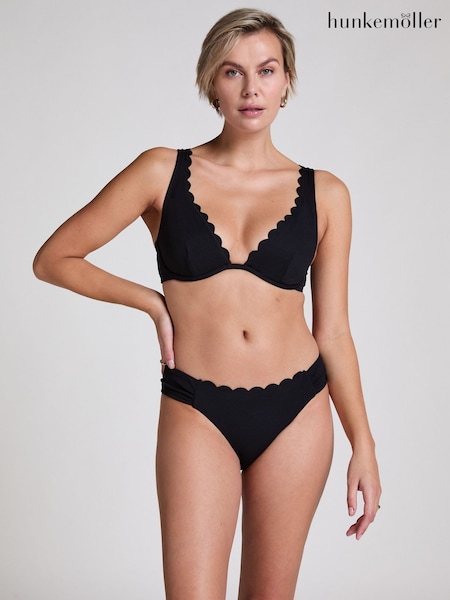 Schwarz - Hunkemöller Rio Bikinihose mit Muschelsaum (F75184) | 28 €