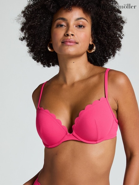 Rosa - Hunkemoller Push-up-Bikinioberteil mit Bügel und Bogenkanten, Rosa, Körbchengröße A - E (F75201) | 49 €