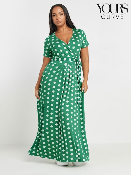 Vihreä - Yours Curve Wrap Maxi Dress (F75220) | €58