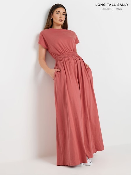 Long Tall Sally Pink 100% Cotton Shirred Waist Dress (F75239) | 2,163 UAH