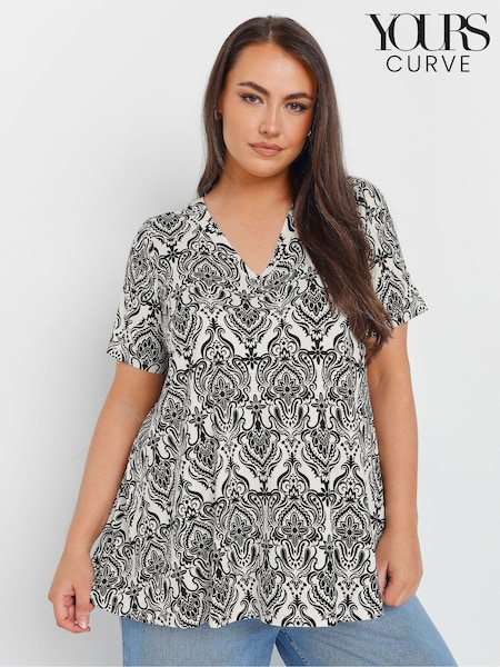 Valkoinen - Yours Curve Lyhyt hiha Upspec Swing Top (F75260) | €35