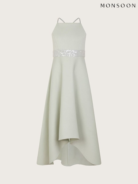 Monsoon Green Strappy Sequin High Low Prom Dress (F75294) | €68 - €75