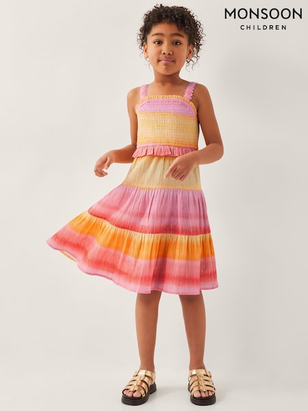 Monsoon Ombré Sleeveless 100% Cotton Tiered Dress (F75297) | €40 - €46