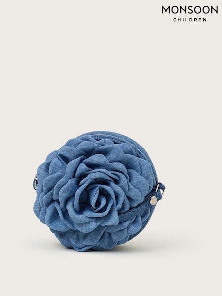 Monsoon Blue Round Denim Flower Bag (F75302) | €19