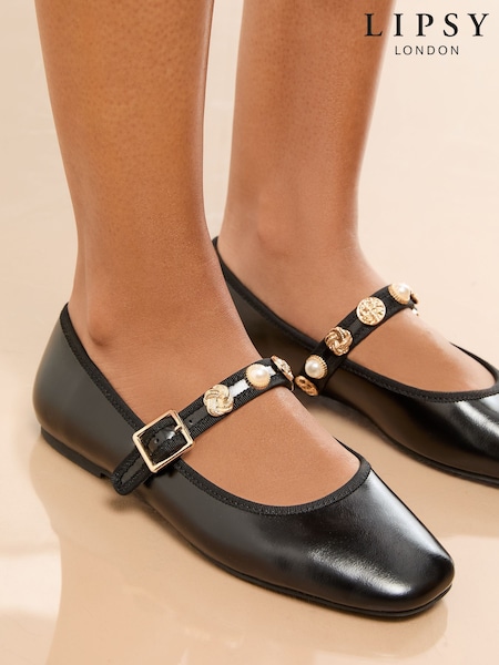 Lipsy Patent Charm Strap Detail Mary Jane Ballerinas Shoes (F75356) | 1 742 грн