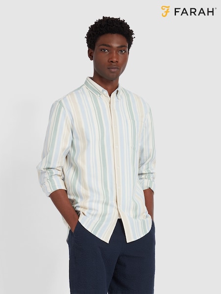 Farah Natural 100% Cotton Steen Striped Long Sleeve Shirt (F75362) | €120