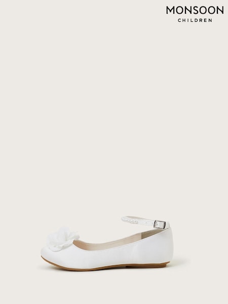 Monsoon Natural Flower Pearl Strap Ballet Flats (F75383) | ₪121 - ₪141