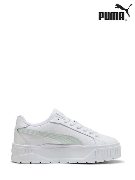 Puma Off White Womens Kar II Leather Trainers (F75431) | €74