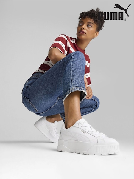 Puma White Womens Kar II Leather Trainers (F75444) | R$ 575